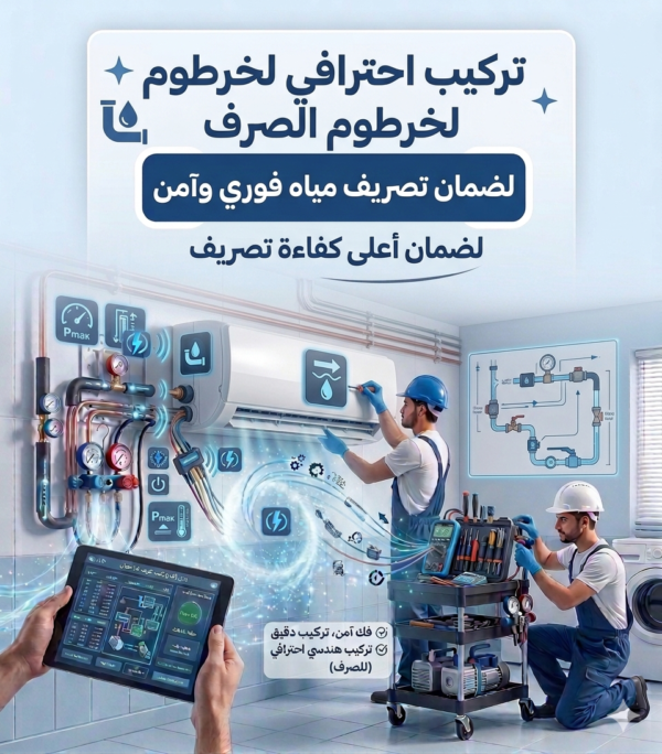تركيب خرطوم صرف